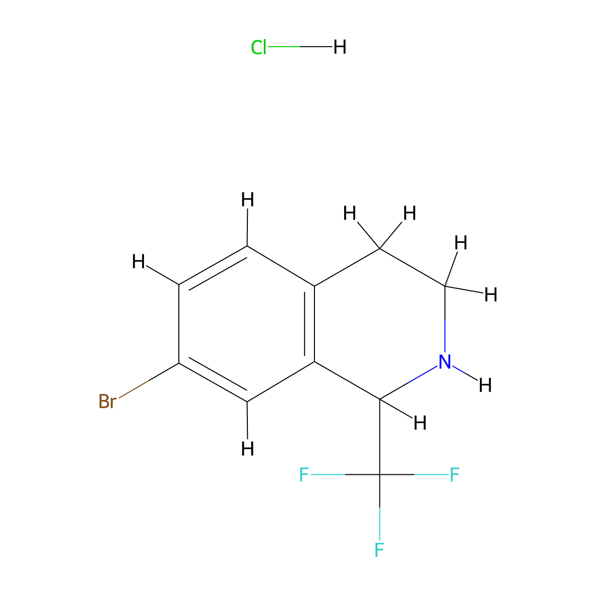 7-Bromo-1-(trifluoromethyl)-1,2,3,4-tetrahydroisoquinolinehydrochloride molecular structure, CAS 2923844-37-3