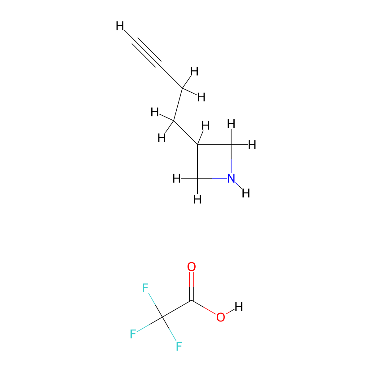3-(But-3-yn-1-yl)azetidine, trifluoroacetic acid molecular structure, CAS 2923844-38-4