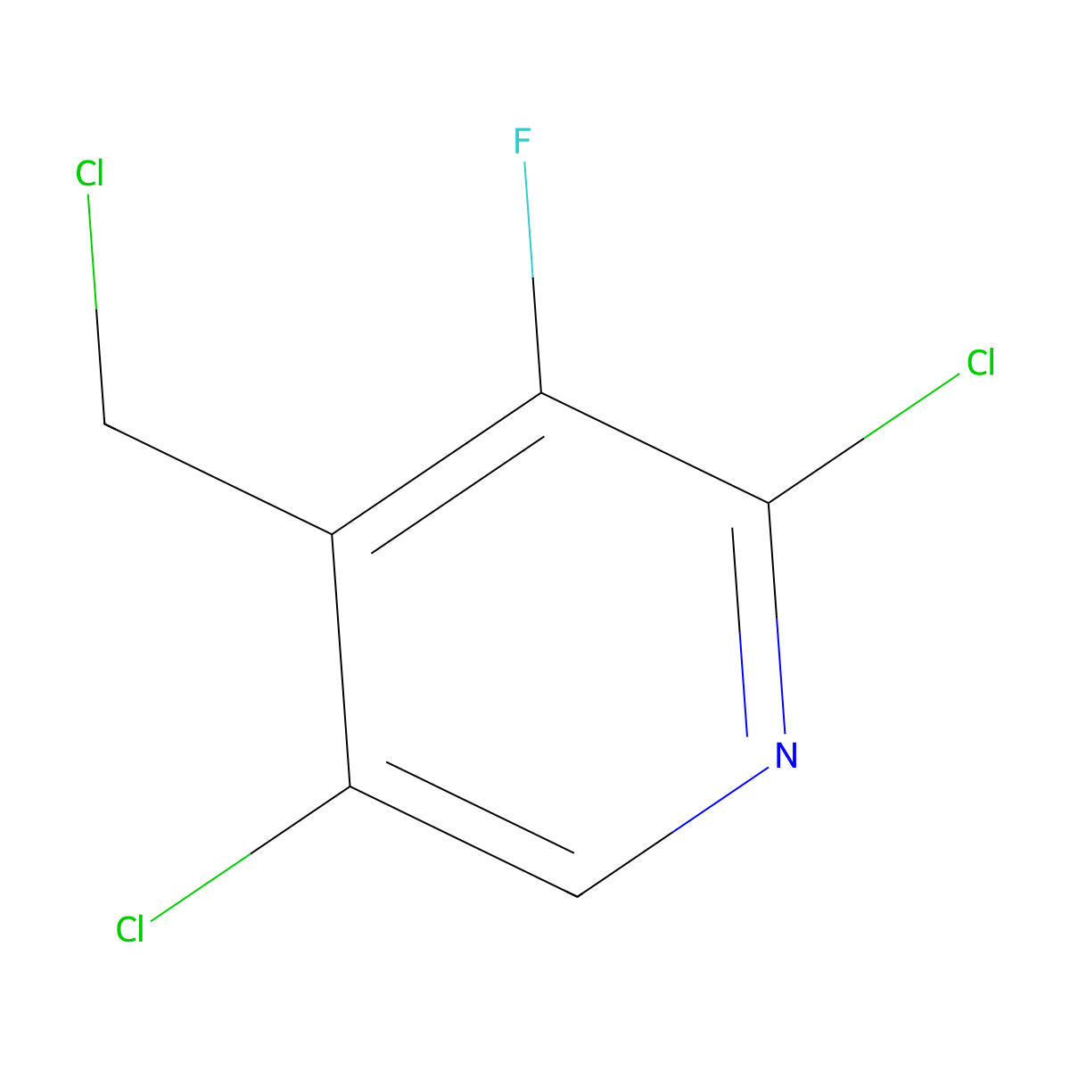 Pyridine, 2,5-dichloro-4-(chloromethyl)-3-fluoro- molecular structure, CAS 2923844-42-0