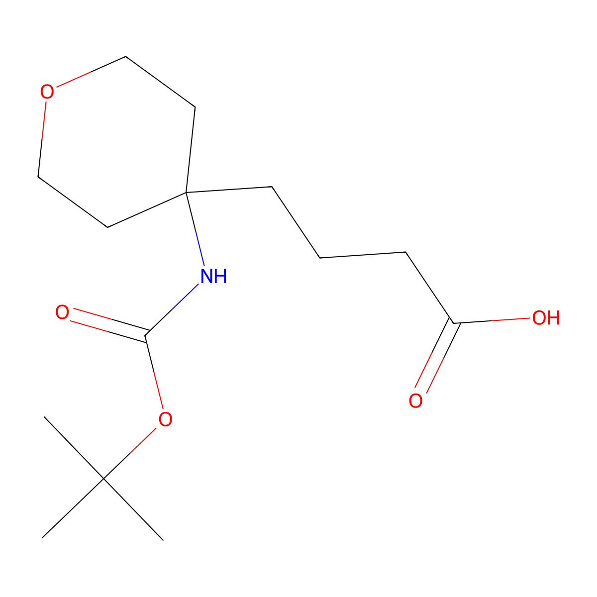 4-(4-{[(Tert-butoxy)carbonyl]amino}oxan-4-yl)butanoic acid molecular structure, CAS 2923844-45-3