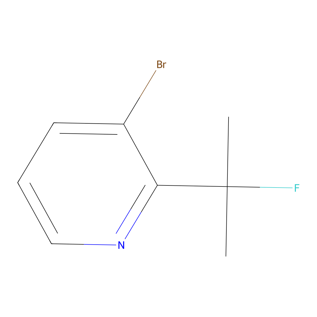 3-Bromo-2-(2-fluoropropan-2-yl)pyridine molecular structure, CAS 2923844-46-4