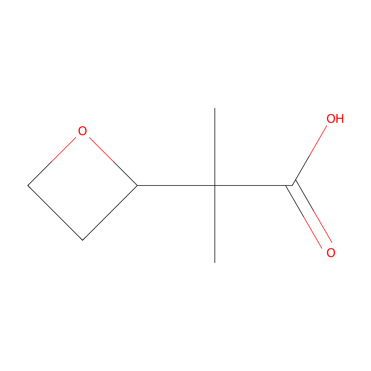 2-Methyl-2-(oxetan-2-yl)propanoic acid molecular structure, CAS 2923844-48-6