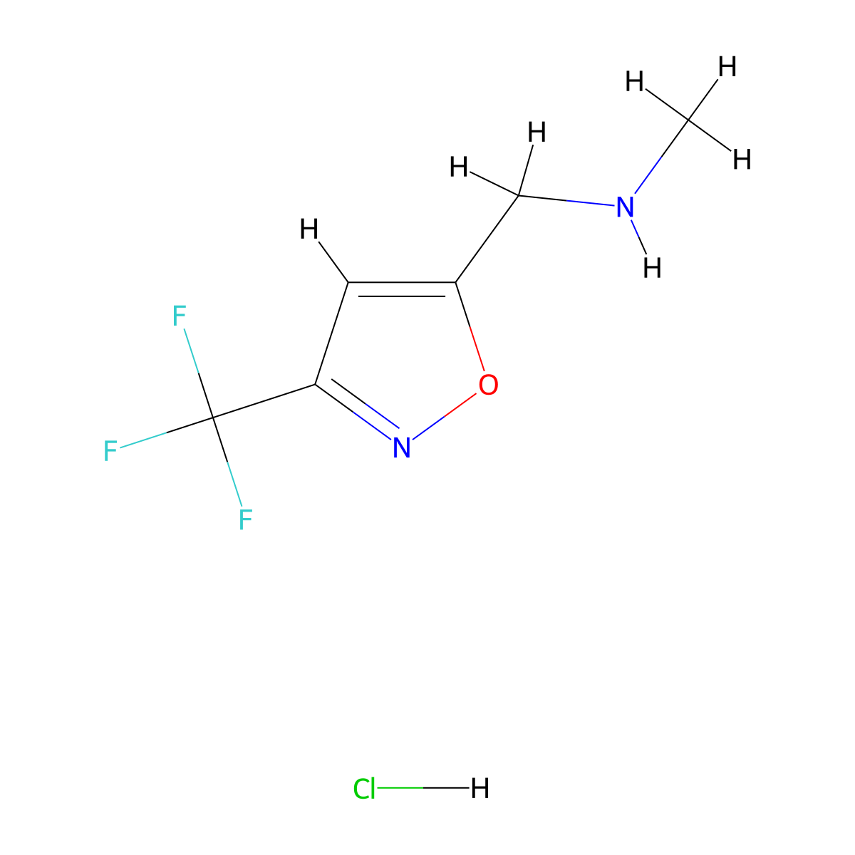 Methyl({[3-(trifluoromethyl)-1,2-oxazol-5-yl]methyl})amine hydrochloride molecular structure, CAS 2923844-57-7