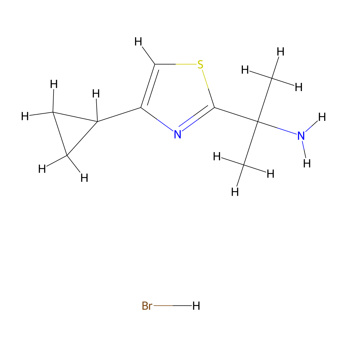 2-(4-Cyclopropyl-1,3-thiazol-2-yl)propan-2-amine hydrobromide molecular structure, CAS 2923844-60-2