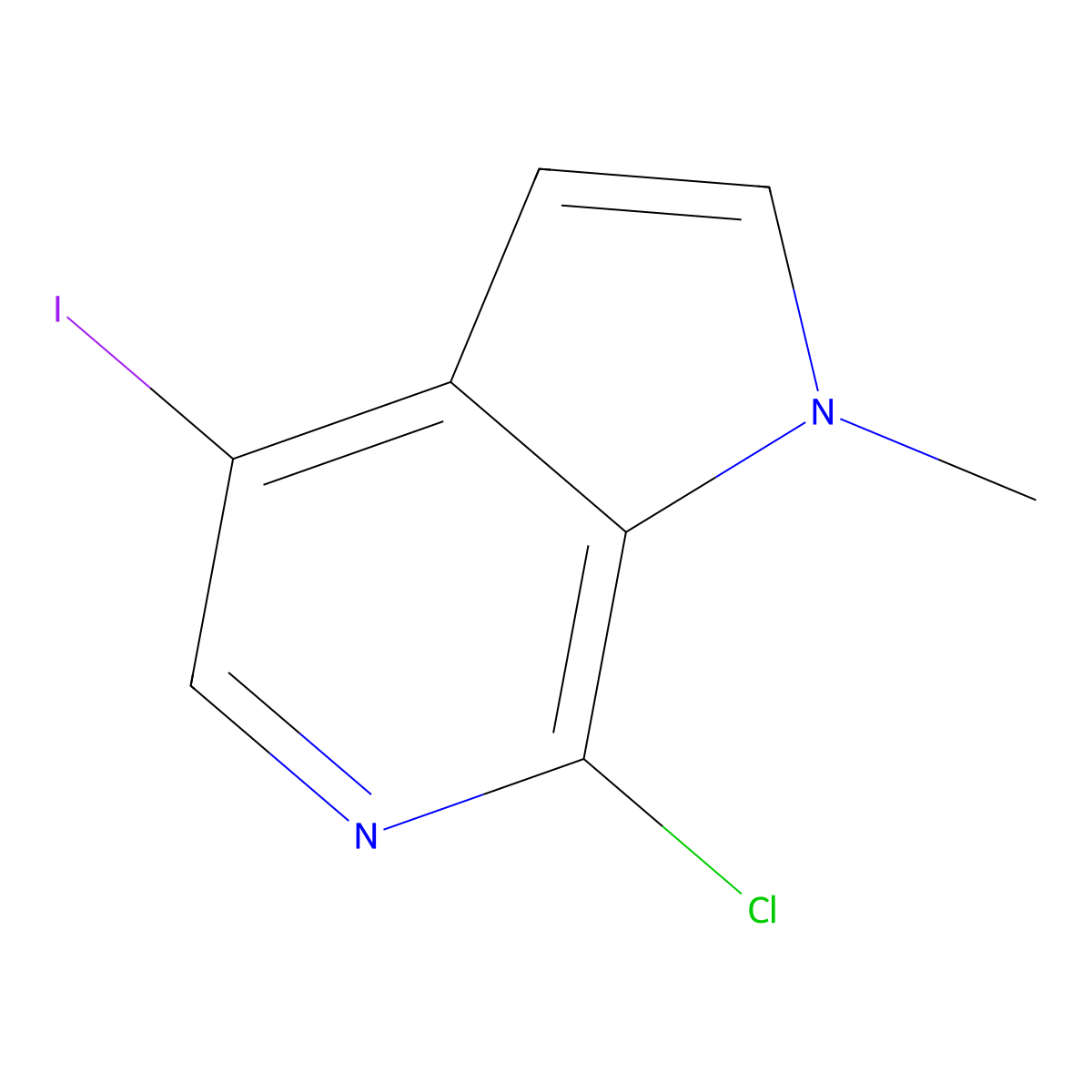 7-Chloro-4-iodo-1-methyl-1H-pyrrolo[2,3-C]pyridine molecular structure, CAS 2923844-65-7