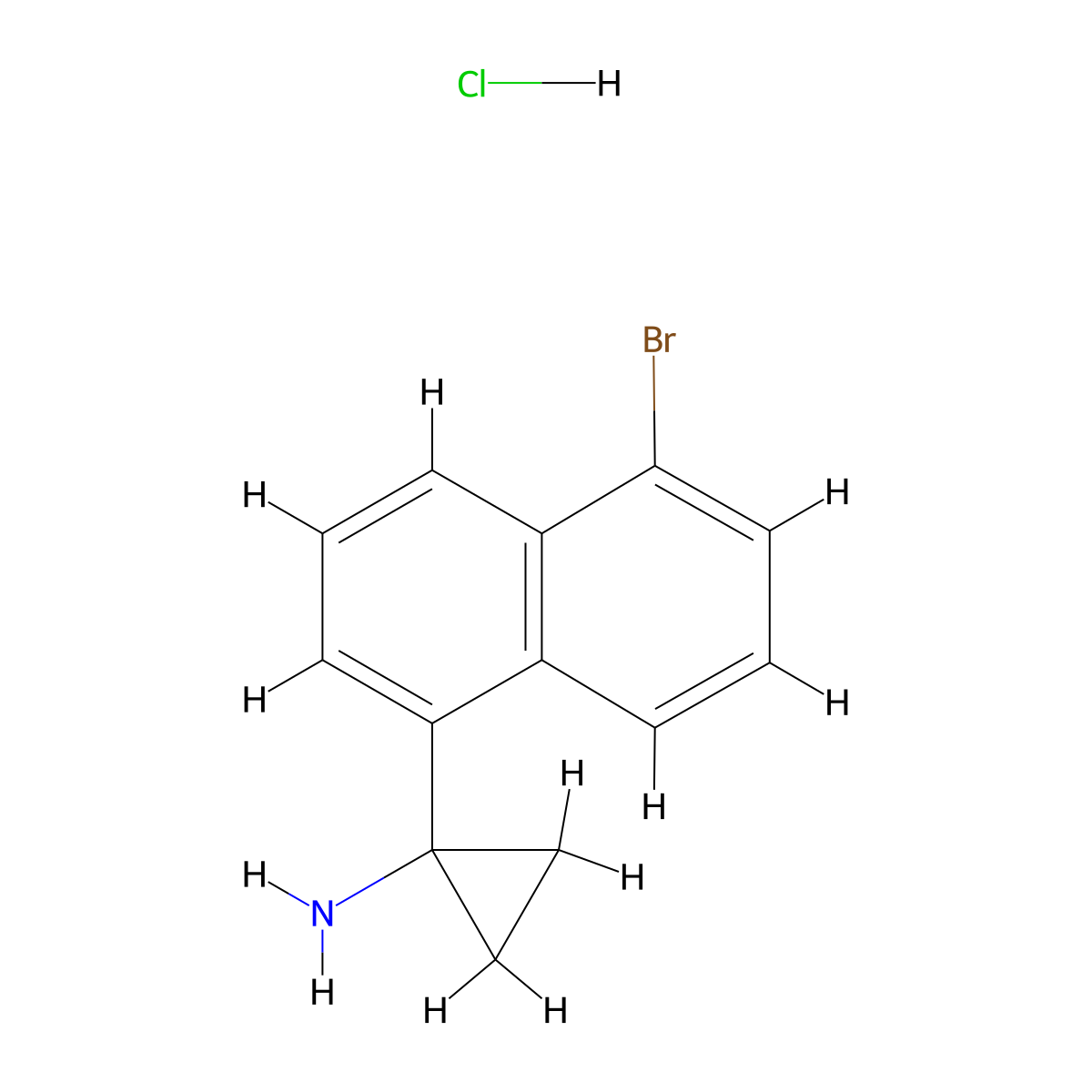 1-(5-Bromonaphthalen-1-yl)cyclopropan-1-amine hydrochloride molecular structure, CAS 2923844-72-6