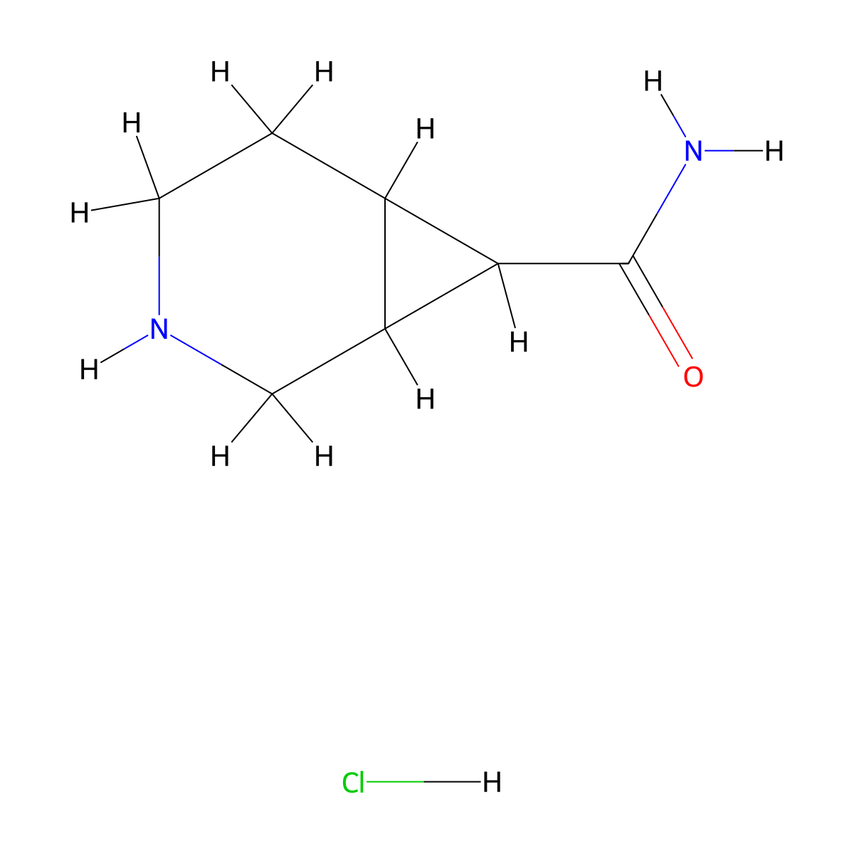 3-Azabicyclo[4.1.0]heptane-7-carboxamide hydrochloride molecular structure, CAS 2923844-85-1