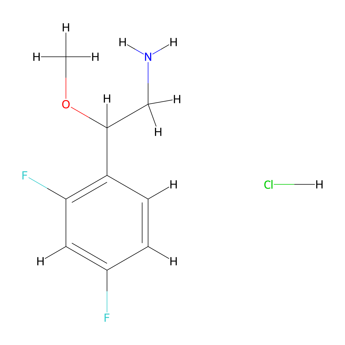 2-(2,4-Difluorophenyl)-2-methoxyethan-1-amine hydrochloride molecular structure, CAS 2923844-86-2