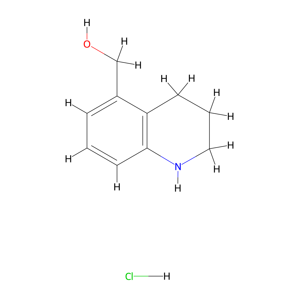 (1,2,3,4-Tetrahydroquinolin-5-yl)methanol hydrochloride molecular structure, CAS 2923844-91-9