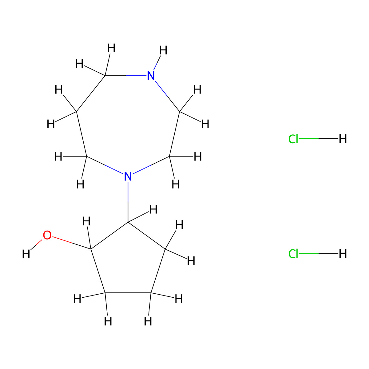 2-(1,4-Diazepan-1-yl)cyclopentan-1-ol dihydrochloride molecular structure, CAS 2923844-92-0