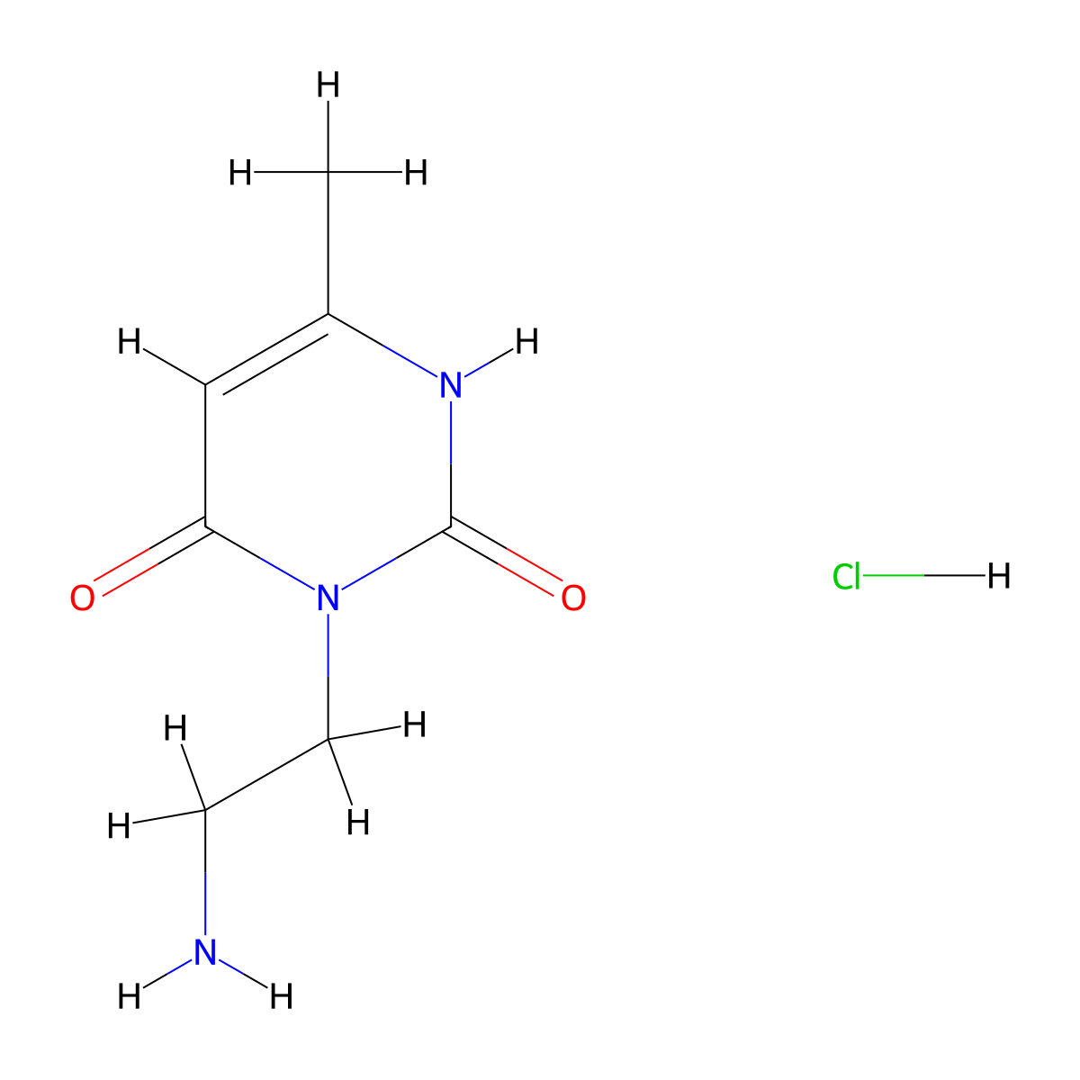 3-(2-Aminoethyl)-6-methyl-1,2,3,4-tetrahydropyrimidine-2,4-dione hydrochloride molecular structure, CAS 2923844-93-1