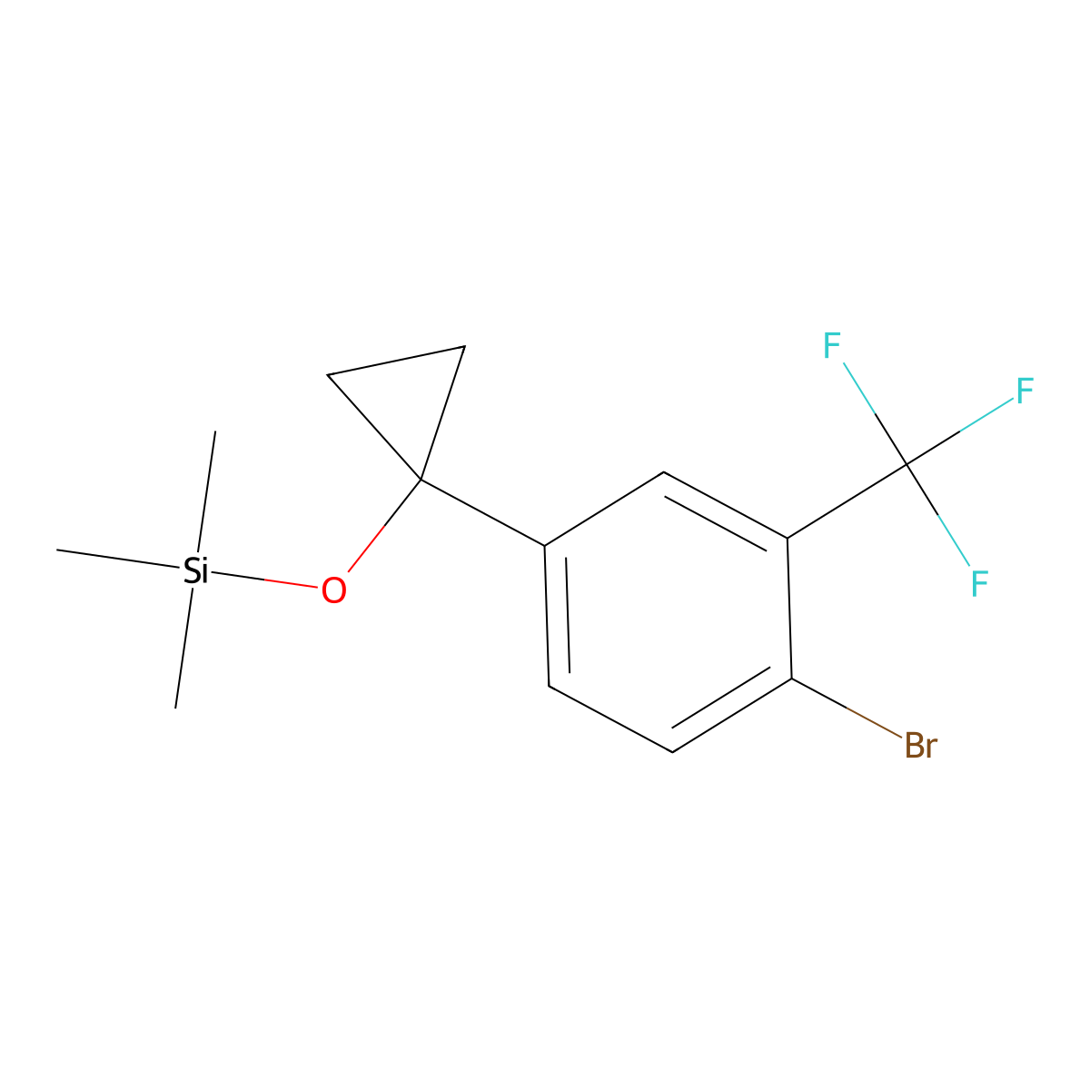 {1-[4-Bromo-3-(trifluoromethyl)phenyl]cyclopropoxy}trimethylsilane molecular structure, CAS 2923844-94-2