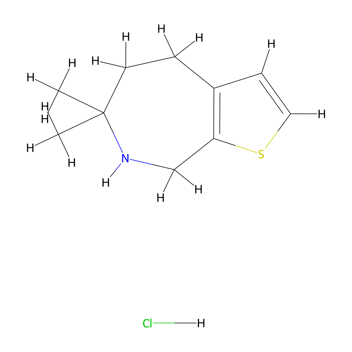 6,6-dimethyl-4H,5H,6H,7H,8H-thieno[2,3-c]azepine hydrochloride molecular structure, CAS 2923844-96-4