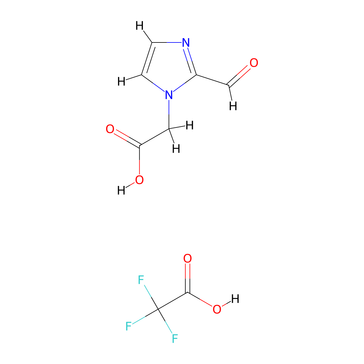 2-(2-formyl-1H-imidazol-1-yl)acetic acid, trifluoroacetic acid molecular structure, CAS 2923845-04-7