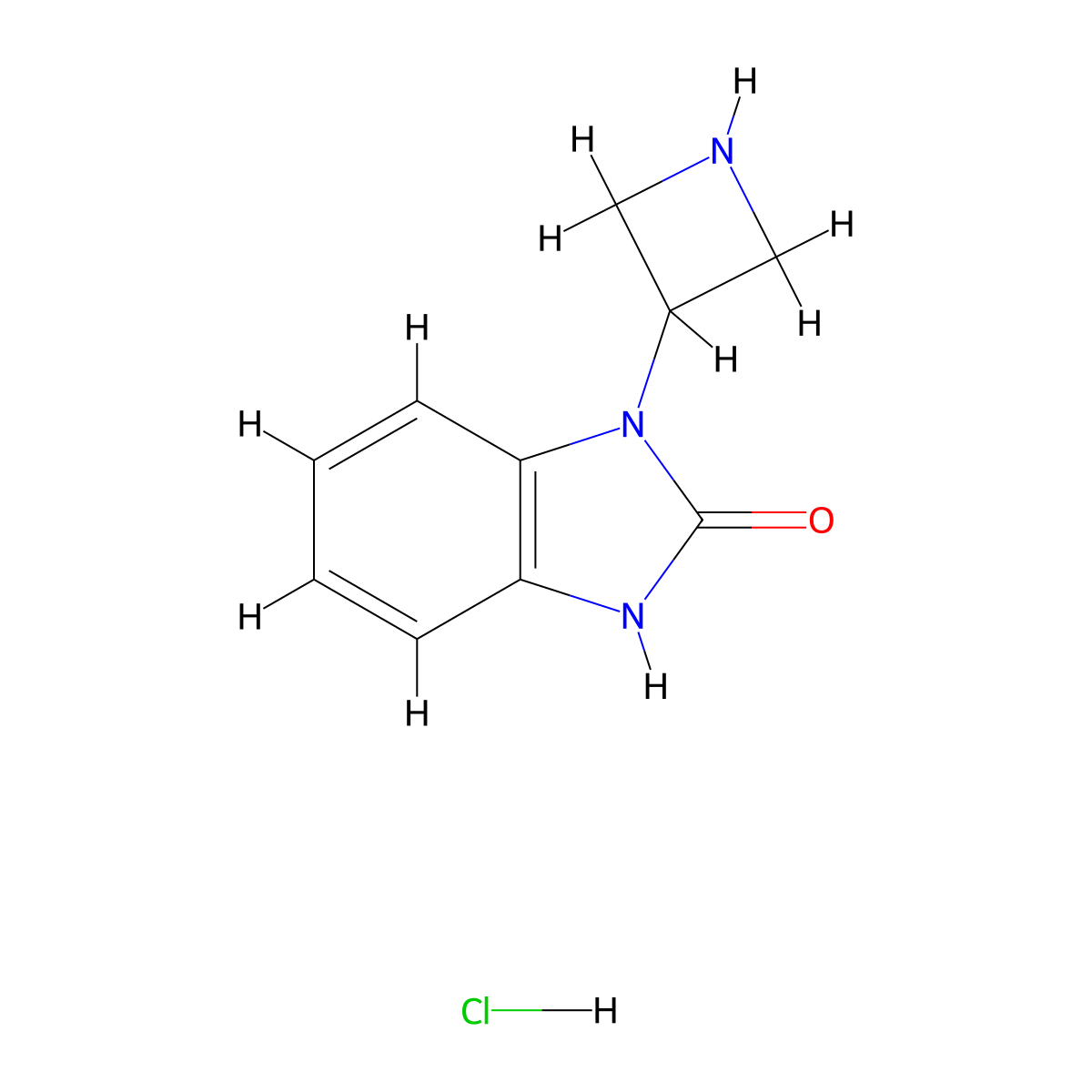 1-(azetidin-3-yl)-1H-1,3-benzodiazol-2-ol hydrochloride molecular structure, CAS 2923845-11-6