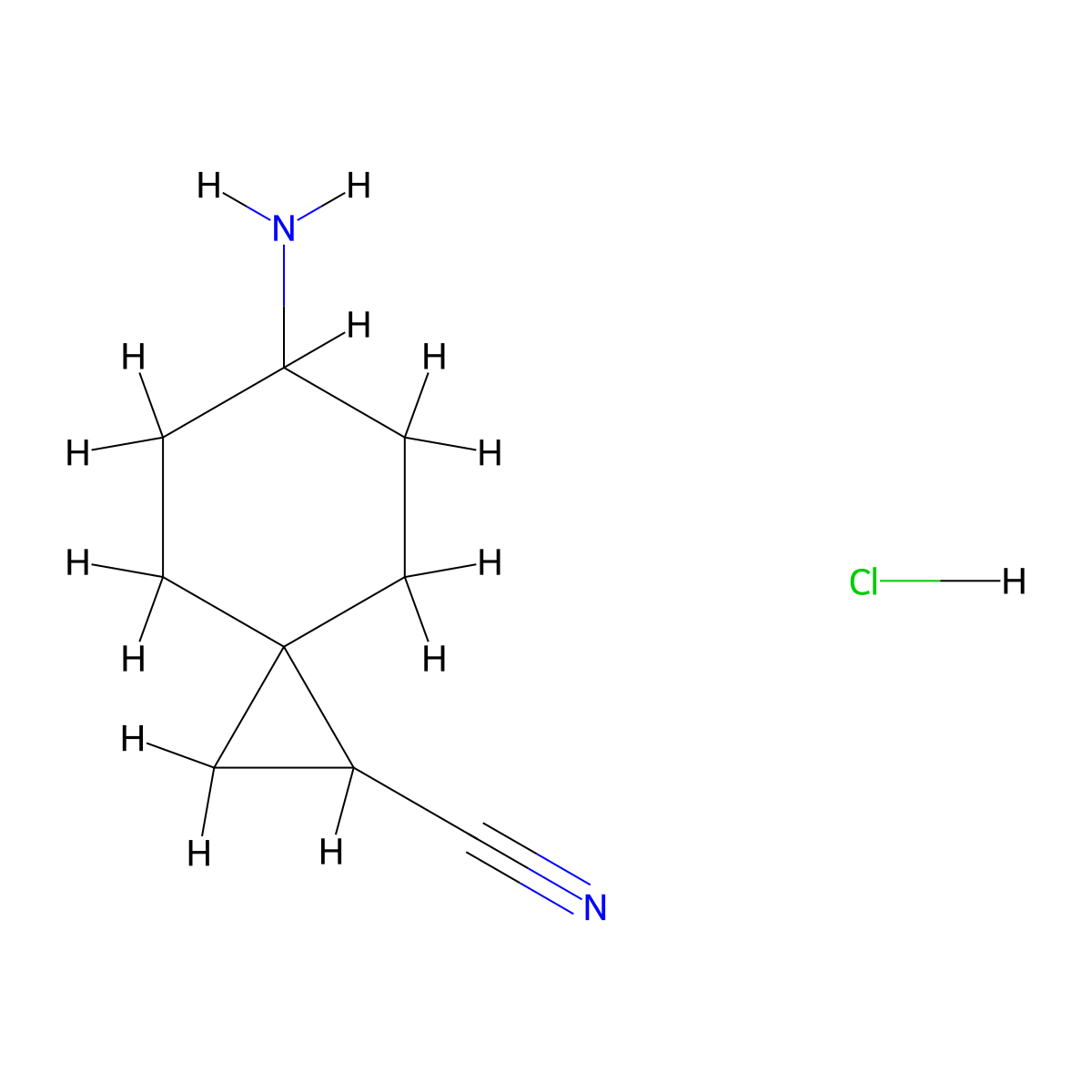 6-Aminospiro[2.5]octane-2-carbonitrile;hydrochloride molecular structure, CAS 2923845-15-0