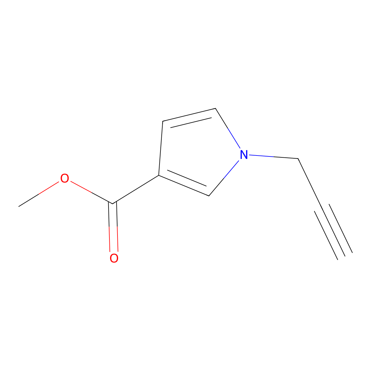 methyl 1-(prop-2-yn-1-yl)-1H-pyrrole-3-carboxylate molecular structure, CAS 2923845-16-1