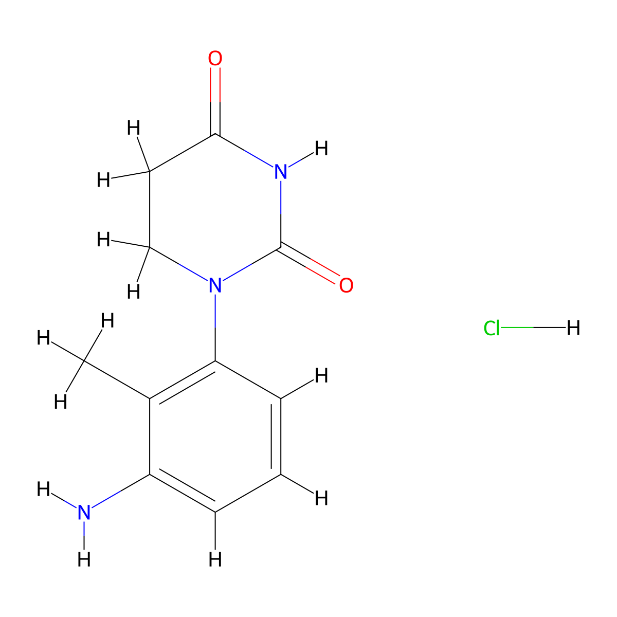 1-(3-Amino-2-methylphenyl)-1,3-diazinane-2,4-dione hydrochloride molecular structure, CAS 2923845-22-9