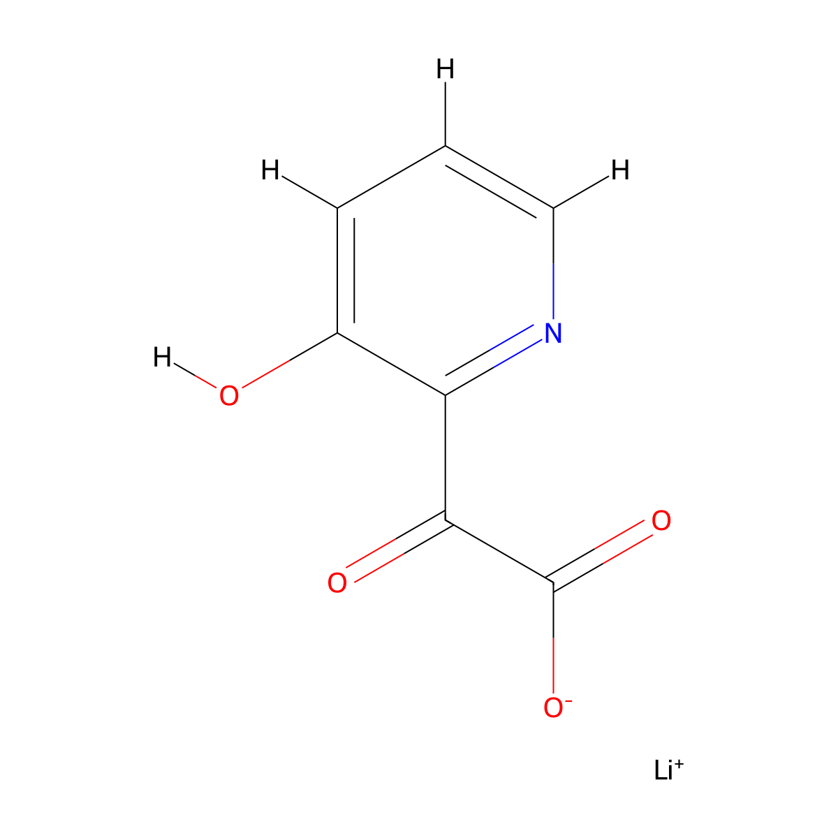 Lithium(1+) 2-(3-hydroxypyridin-2-yl)-2-oxoacetate molecular structure, CAS 2923845-38-7