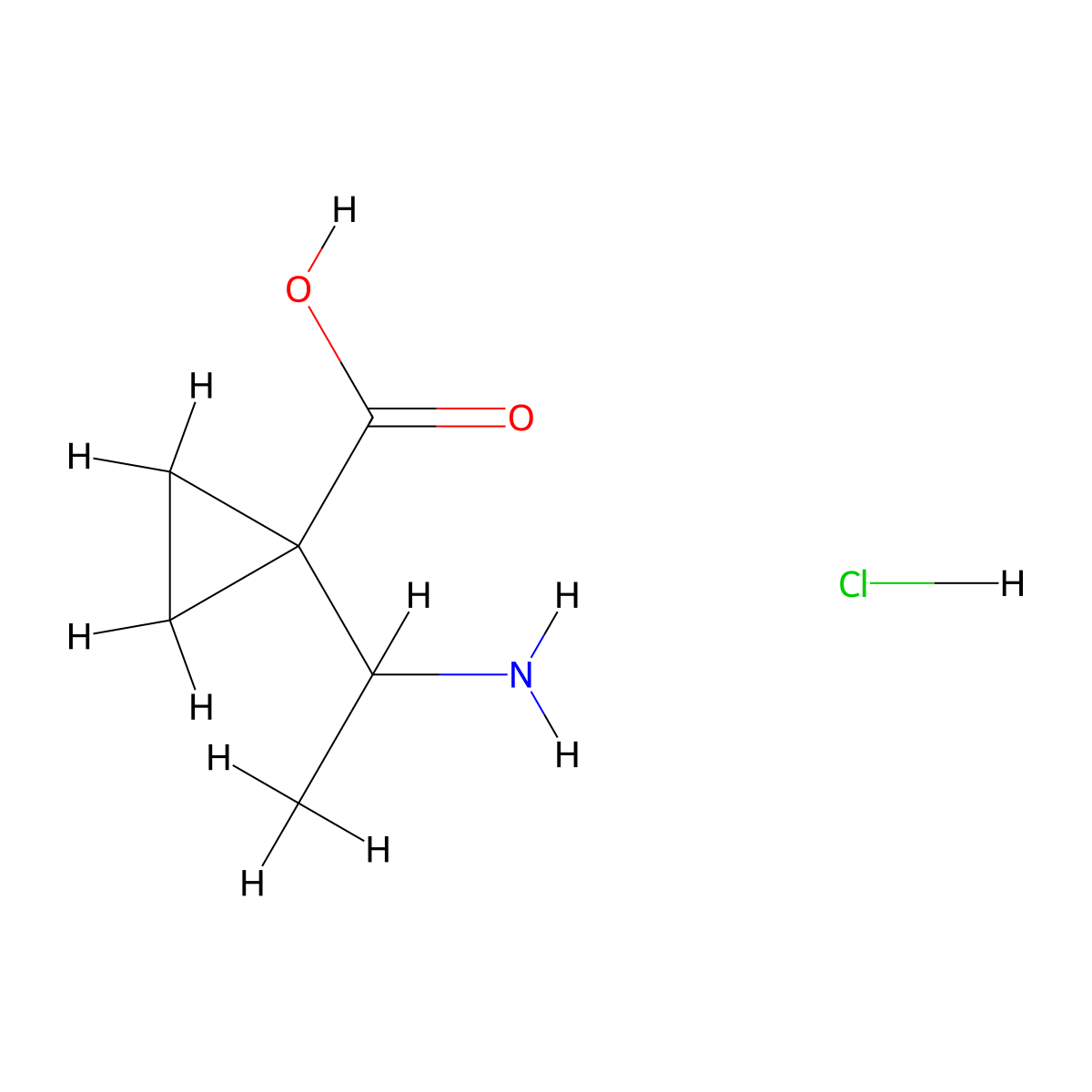 1-(1-Aminoethyl)cyclopropane-1-carboxylic acid hydrochloride molecular structure, CAS 2923845-42-3