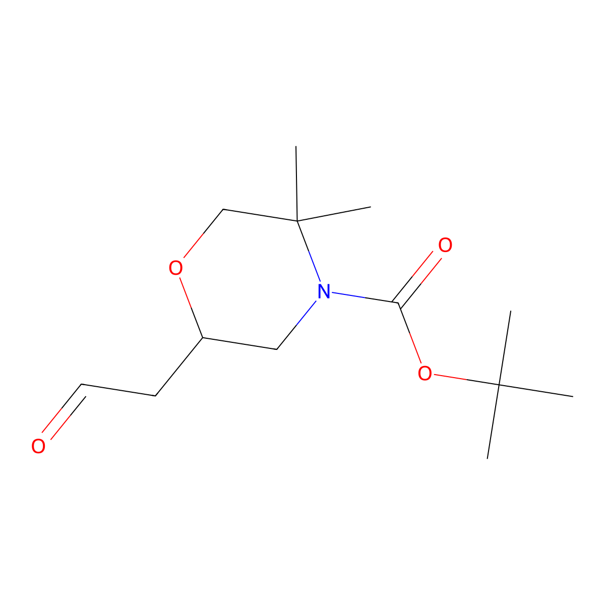 Tert-butyl 5,5-dimethyl-2-(2-oxoethyl)morpholine-4-carboxylate molecular structure, CAS 2923845-52-5