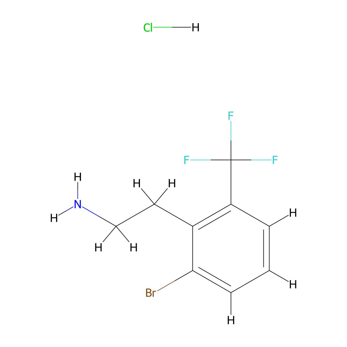 2-(2-Bromo-6-(trifluoromethyl)phenyl)ethan-1-amine hydrochloride molecular structure, CAS 2923845-58-1