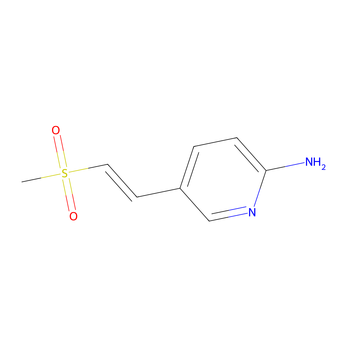 5-(2-Methanesulfonylethenyl)pyridin-2-amine molecular structure, CAS 2923846-19-7