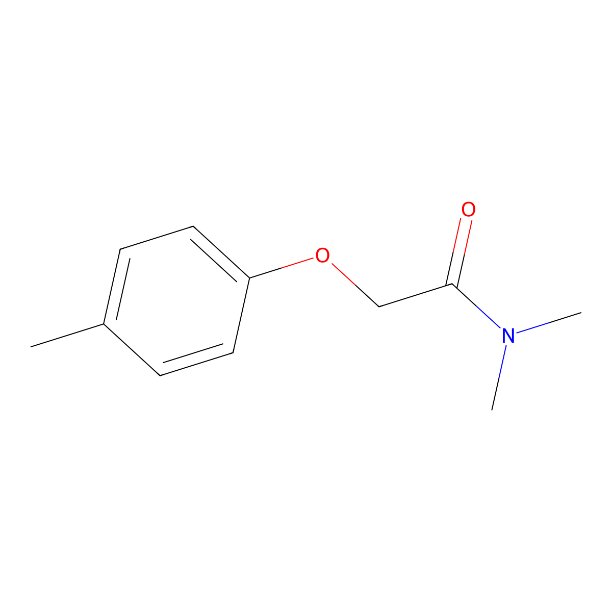 N,N-dimethyl-2-(4-methylphenoxy)acetamide molecular structure, CAS 29239-45-0