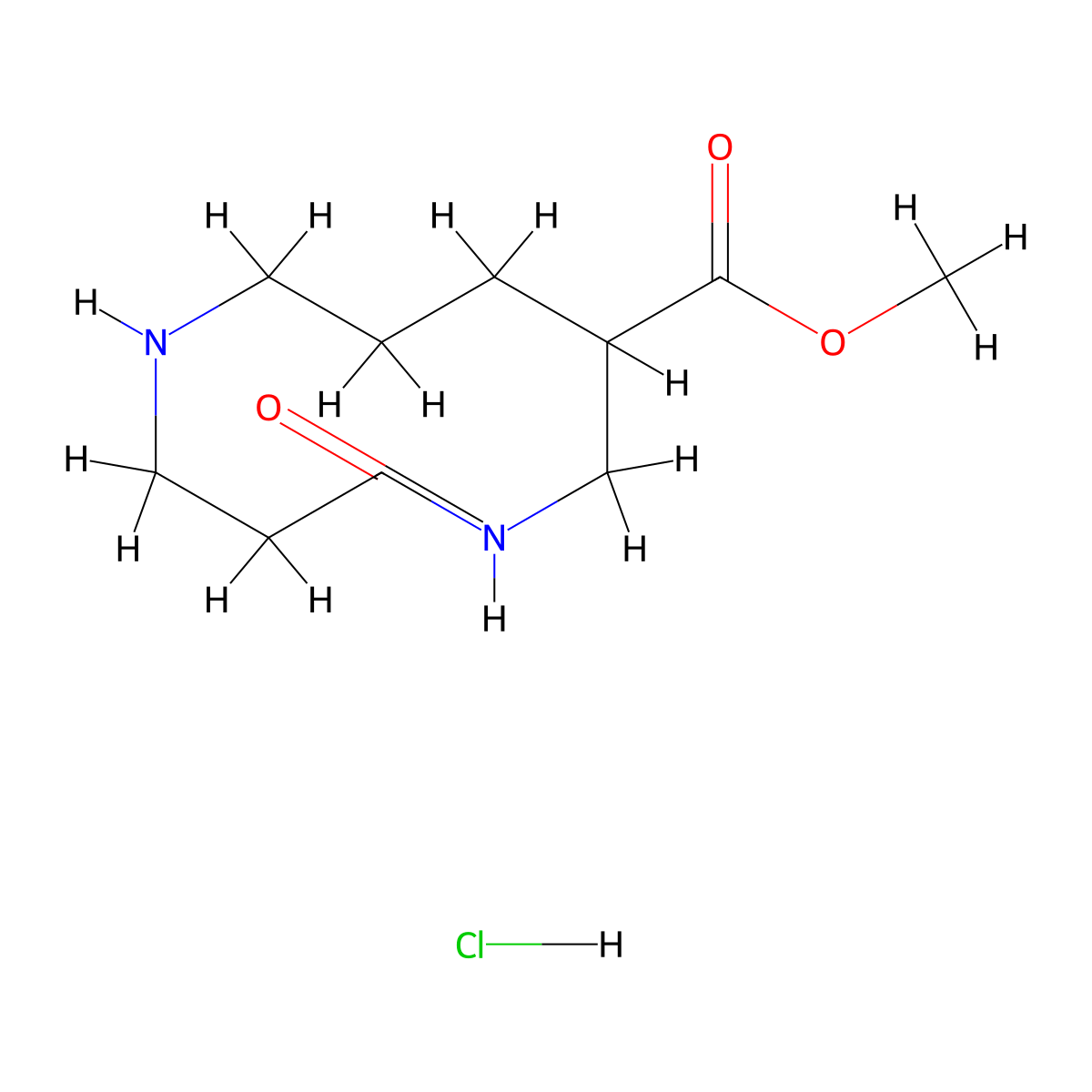 Methyl 4-oxo-1,5-diazecane-7-carboxylate hydrochloride molecular structure, CAS 2923922-01-2