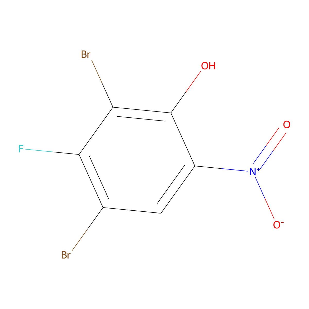 2,4-Dibromo-3-fluoro-6-nitrophenol molecular structure, CAS 2924-30-3