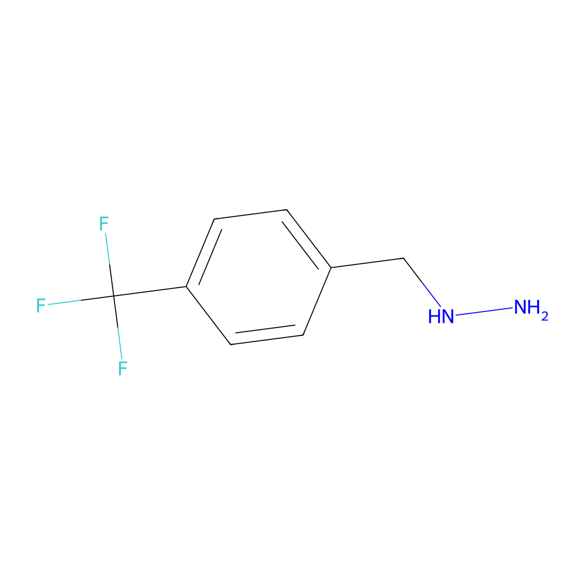 (4-(Trifluoromethyl)benzyl)hydrazine molecular structure, CAS 2924-77-8