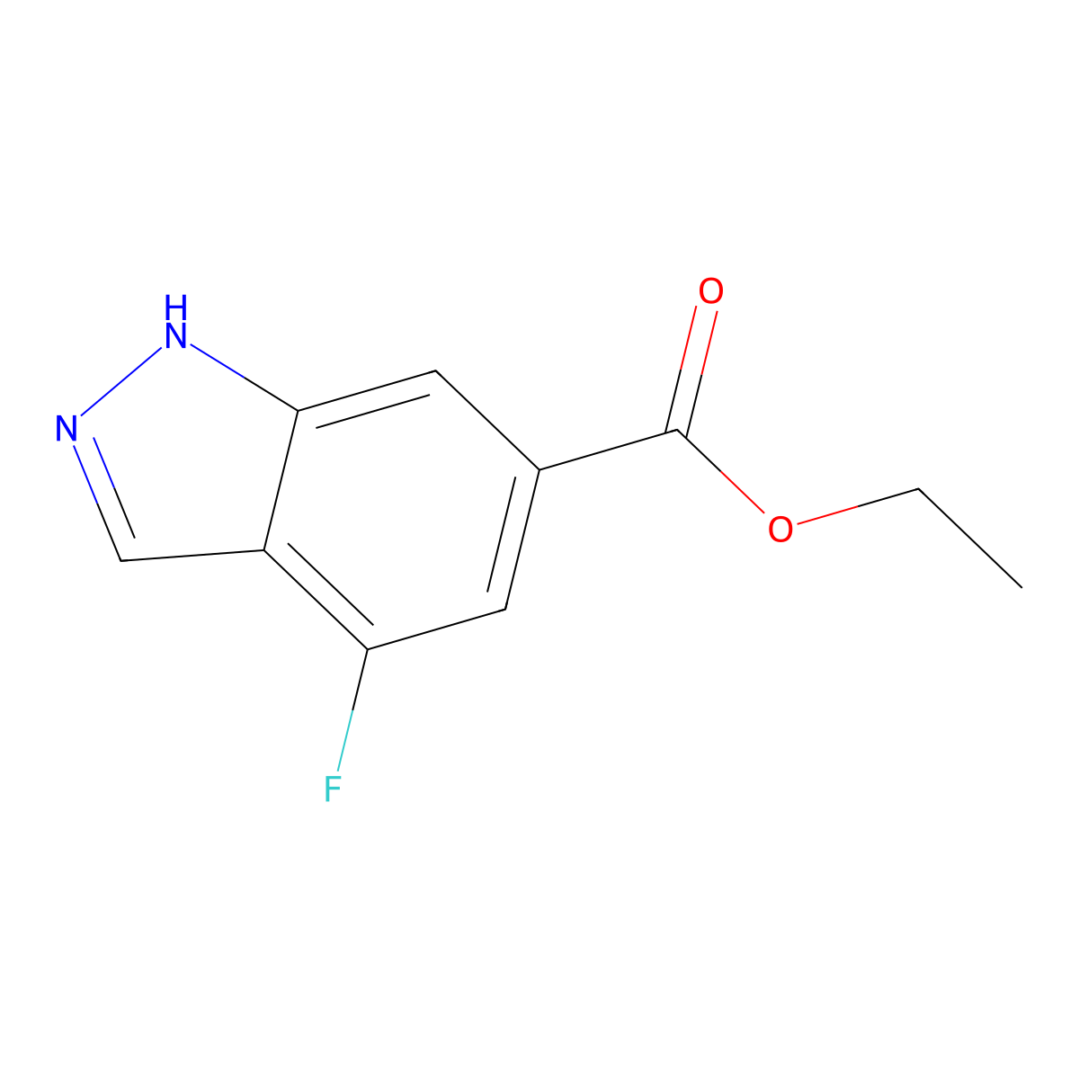 Ethyl 4-fluoro-2H-indazole-6-carboxylate molecular structure, CAS 2924-84-7