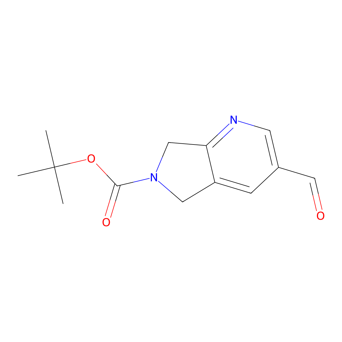 Tert-butyl 3-formyl-5,7-dihydropyrrolo[3,4-b]pyridine-6-carboxylate molecular structure, CAS 2924020-81-3