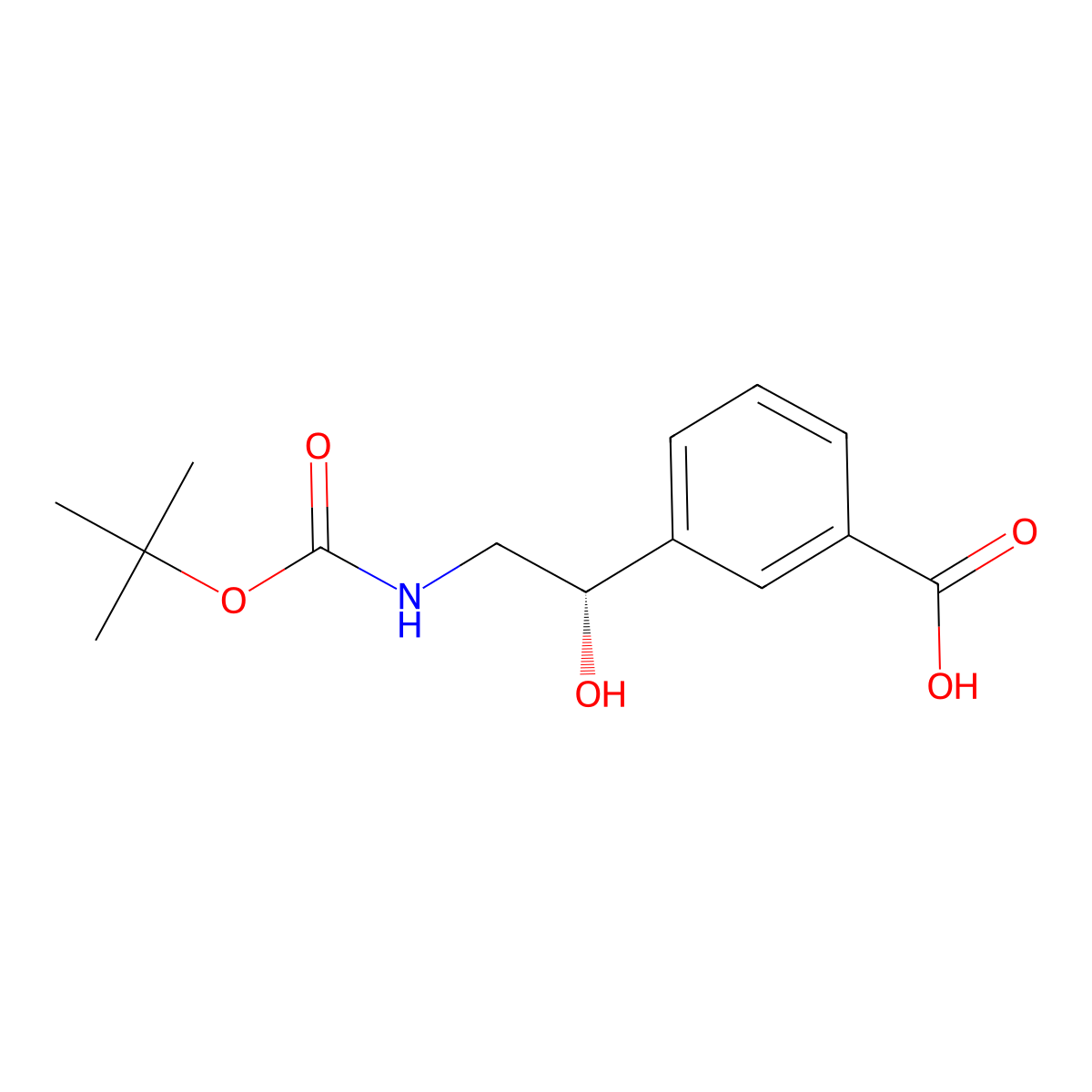 3-[(1S)-2-{[(tert-butoxy)carbonyl]amino}-1-hydroxyethyl]benzoic acid molecular structure, CAS 2924072-98-8