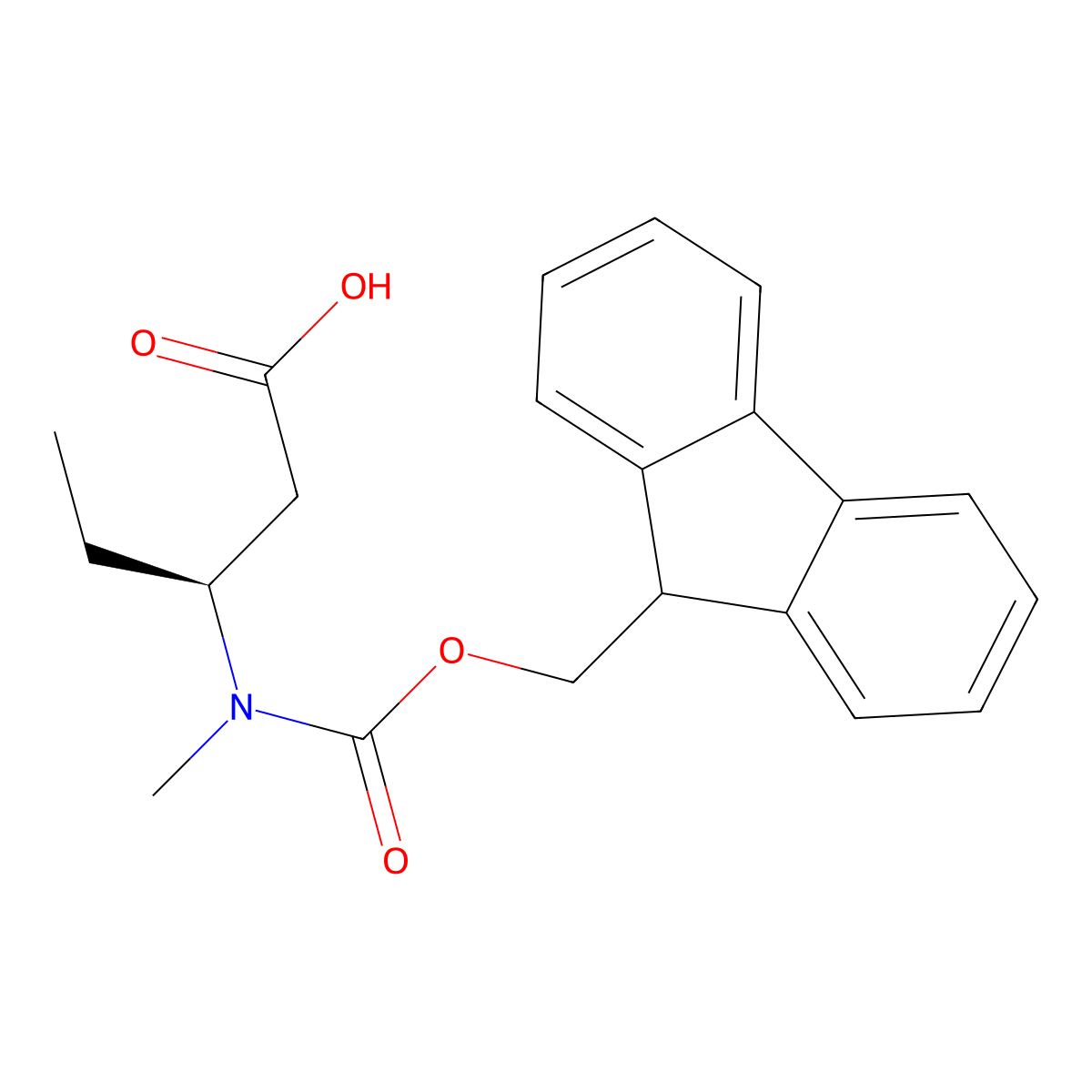 (3S)-3-({[(9H-fluoren-9-yl)methoxy]carbonyl}(methyl)amino)pentanoic acid molecular structure, CAS 2924074-72-4