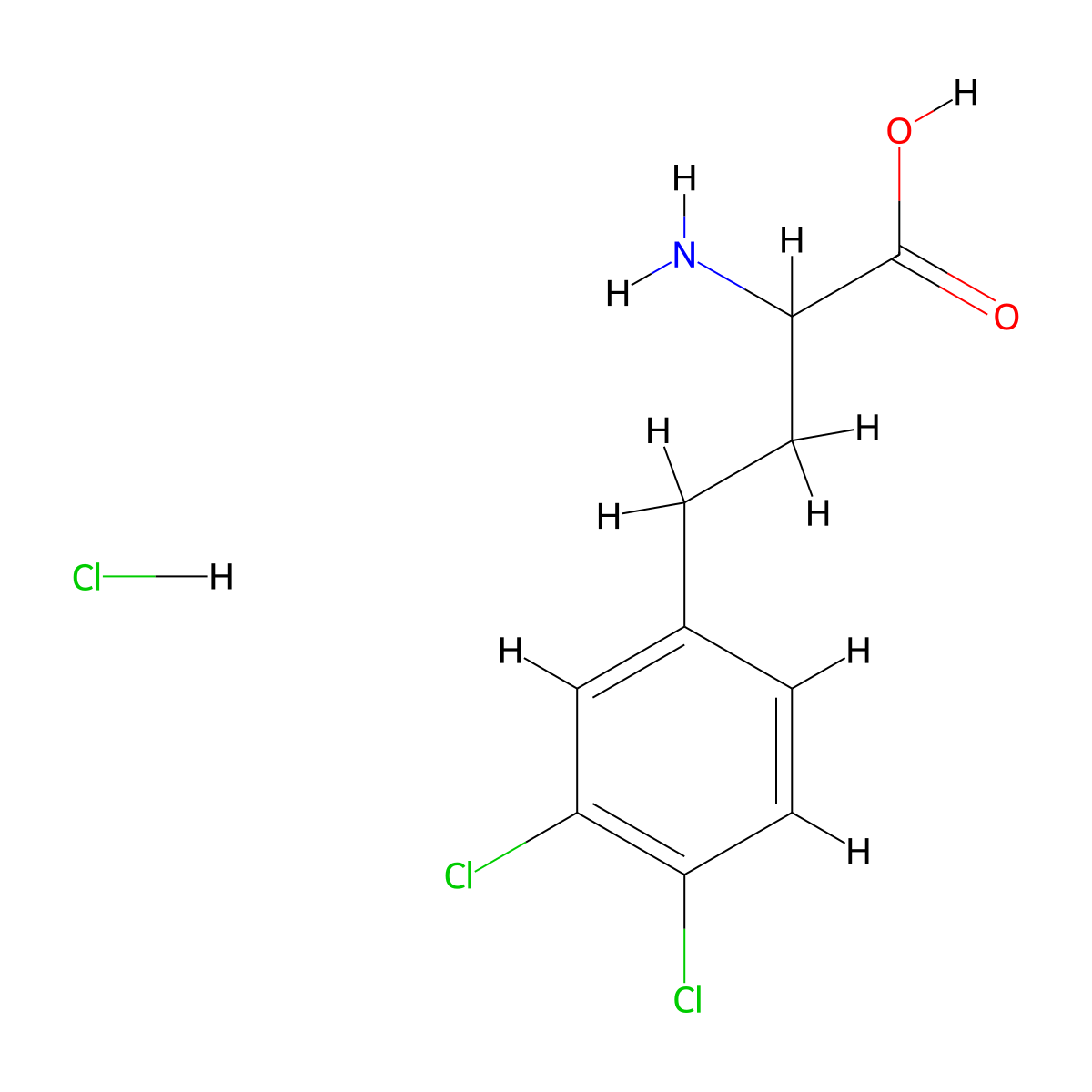 2-Amino-4-(3,4-dichlorophenyl)butanoic acid;hydrochloride molecular structure, CAS 2924083-02-1