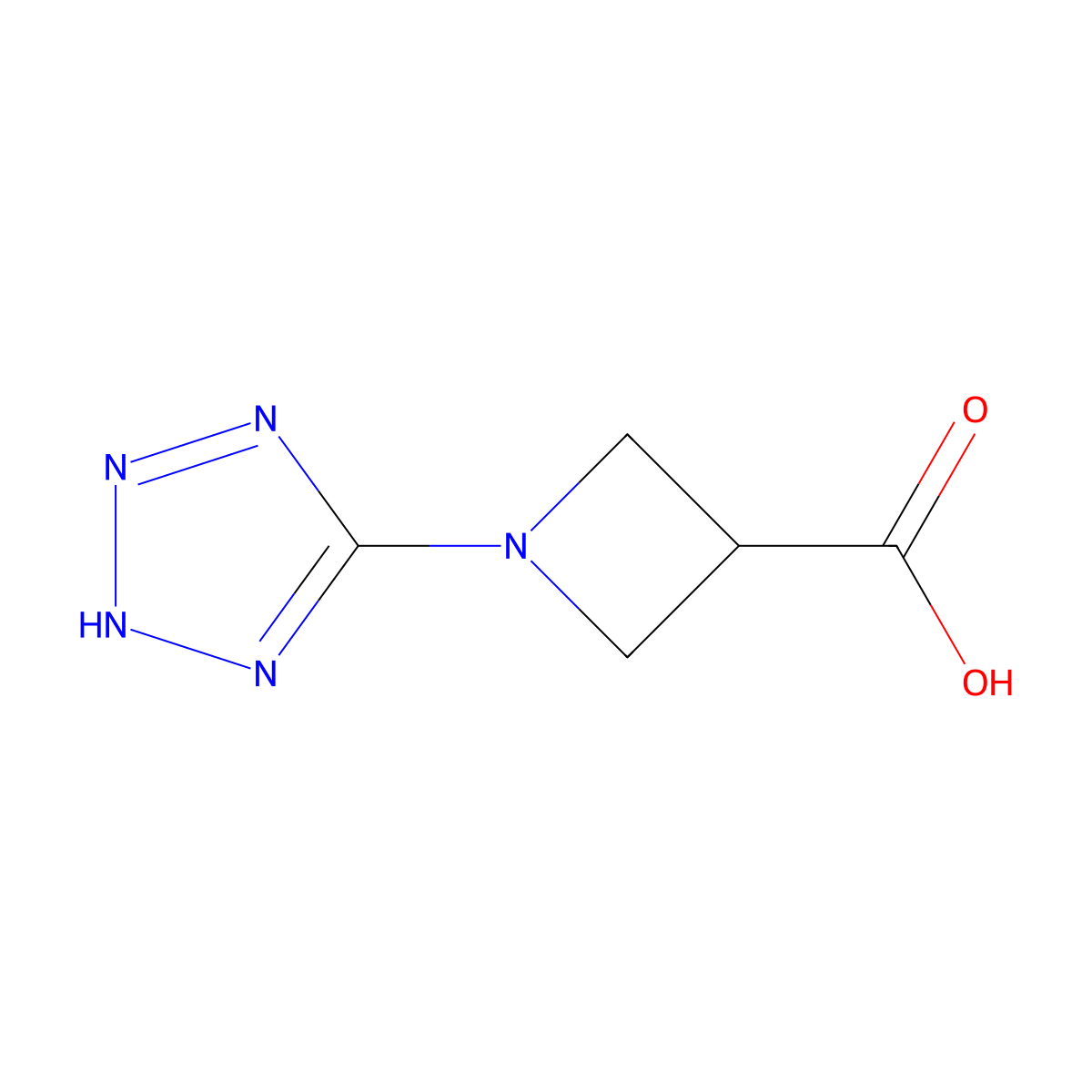 1-(2H-1,2,3,4-tetrazol-5-yl)azetidine-3-carboxylic acid molecular structure, CAS 2924083-30-5