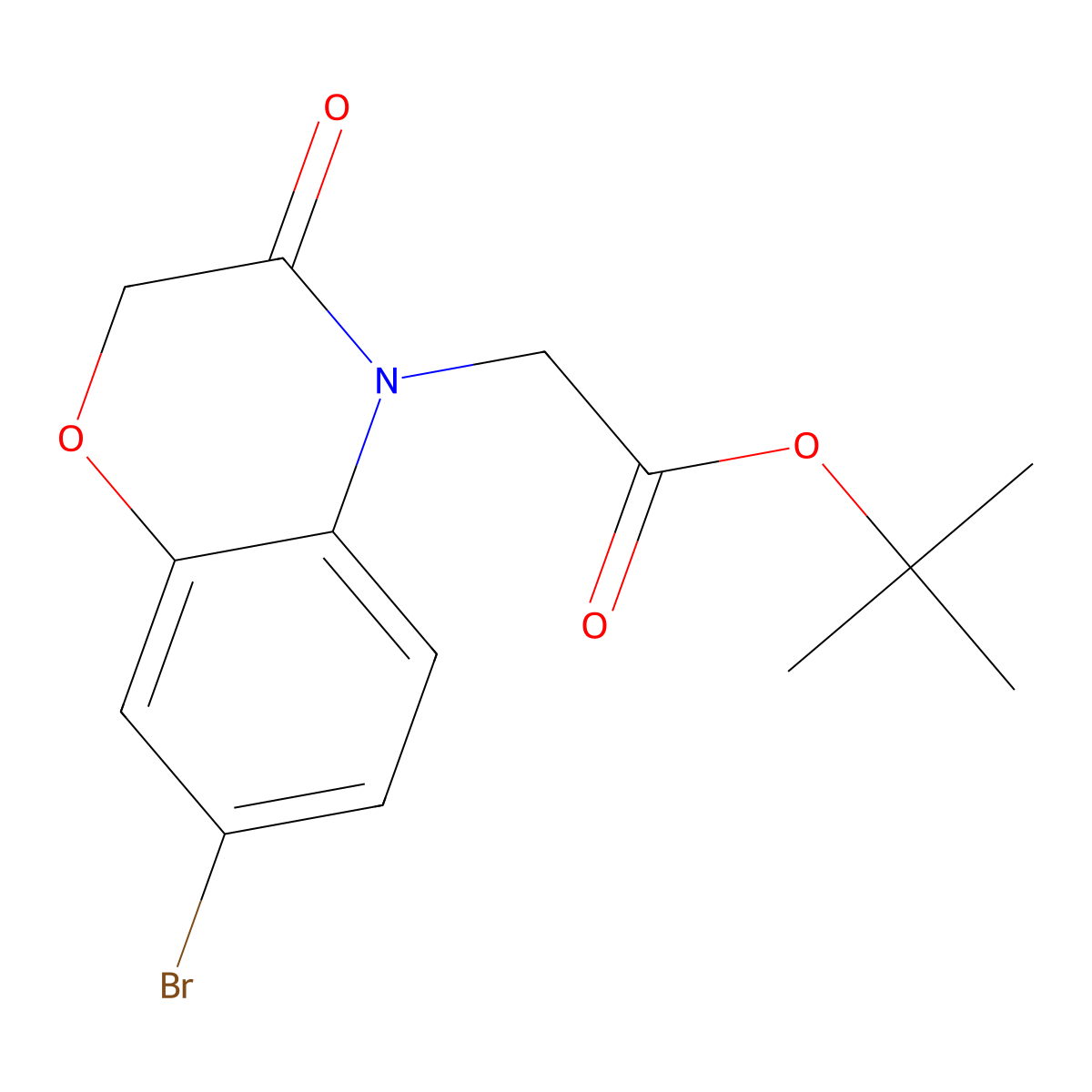 tert-butyl 2-(7-bromo-3-oxo-3,4-dihydro-2H-1,4-benzoxazin-4-yl)acetate molecular structure, CAS 2924083-56-5
