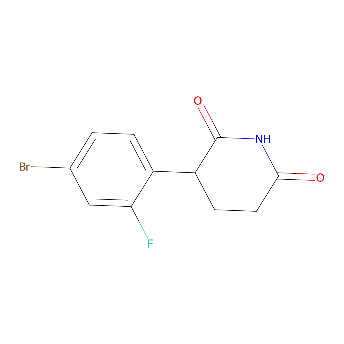 3-(4-Bromo-2-fluorophenyl)piperidine-2,6-dione molecular structure, CAS 2924092-66-8