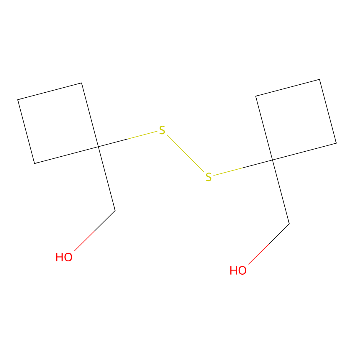 [1-[[1-(Hydroxymethyl)cyclobutyl]disulfanyl]cyclobutyl]methanol molecular structure, CAS 2924093-36-5