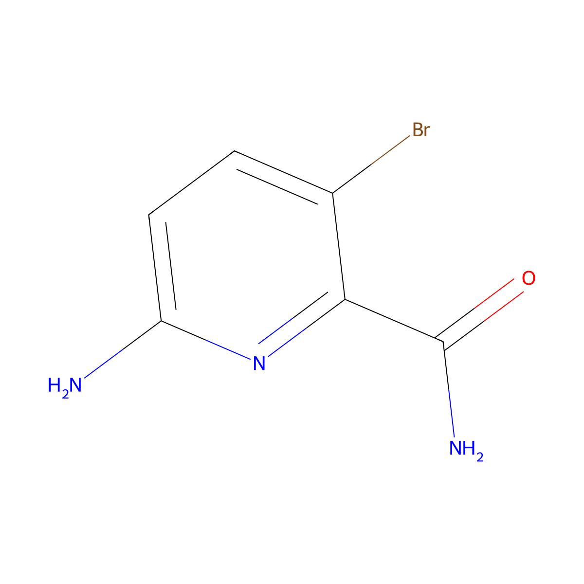 6-Amino-3-bromo-2-pyridinecarboxamide molecular structure, CAS 2924097-35-6