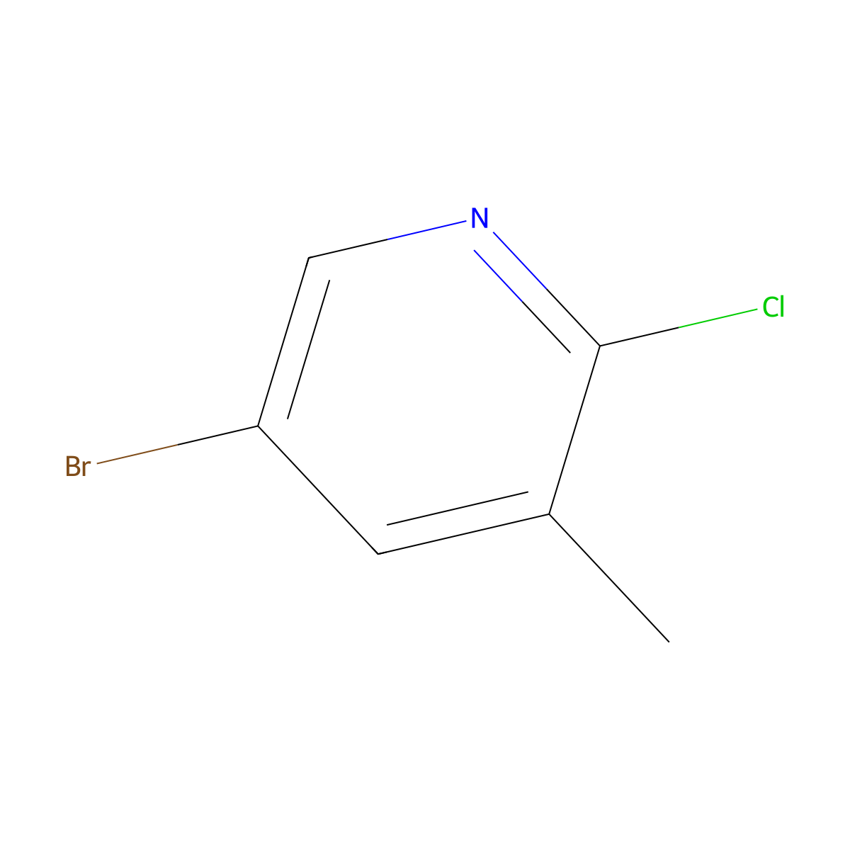 5-Bromo-2-chloro-3-methylpyridine molecular structure, CAS 29241-60-9