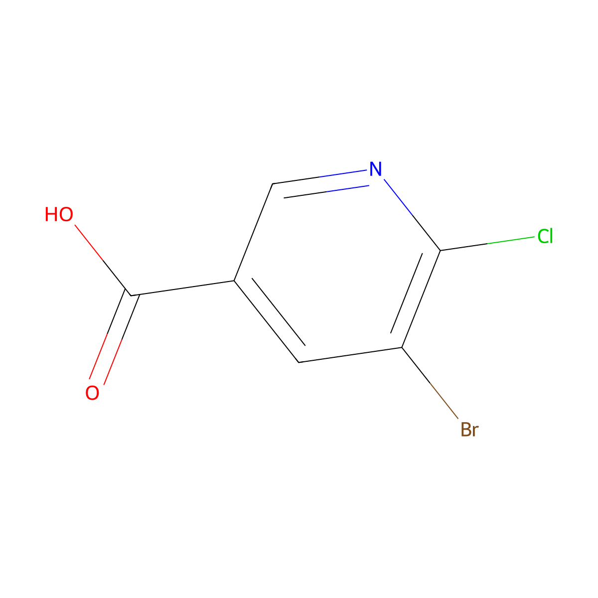 5-Bromo-6-chloropyridine-3-carboxylic acid molecular structure, CAS 29241-62-1