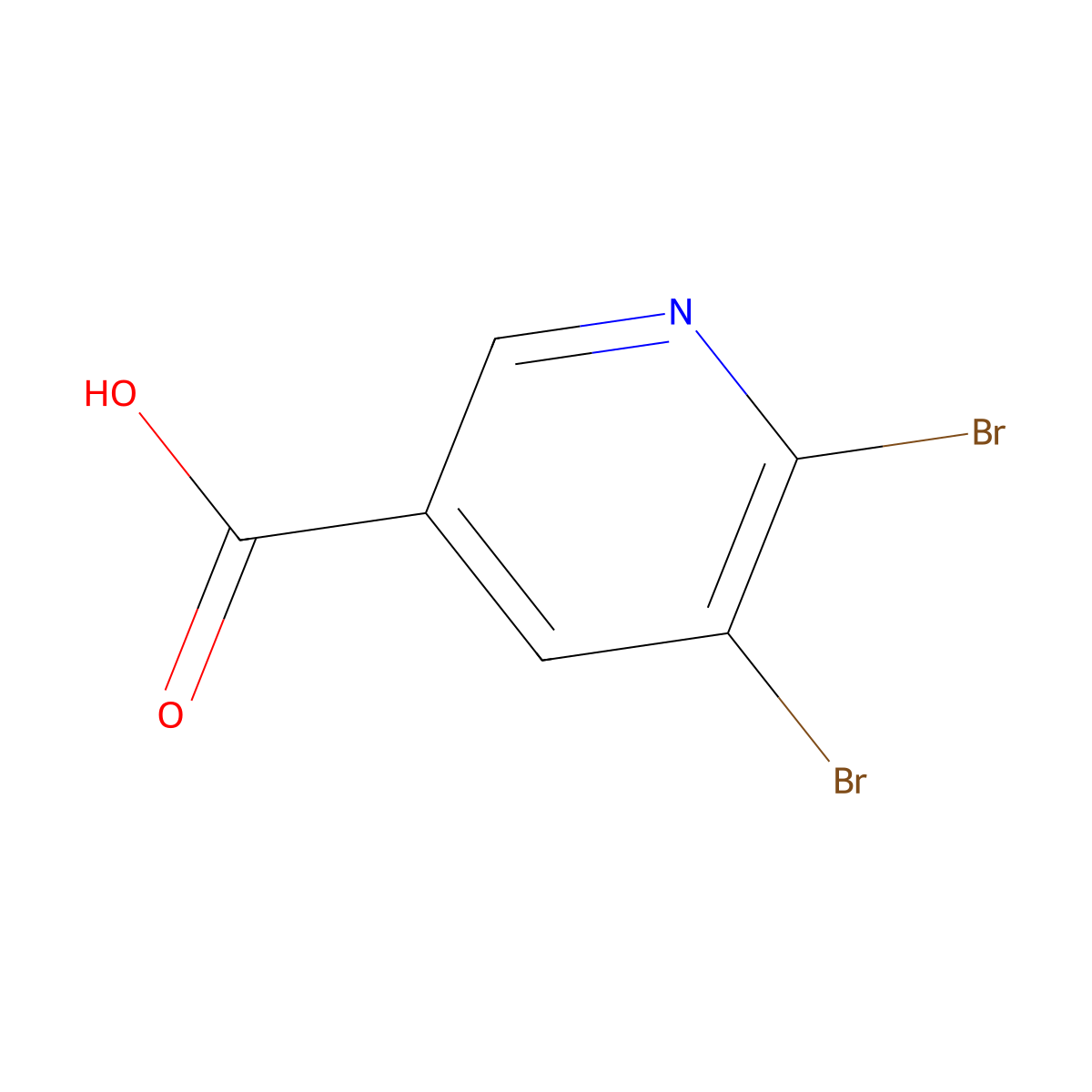 5,6-Dibromopyridine-3-carboxylic acid molecular structure, CAS 29241-64-3