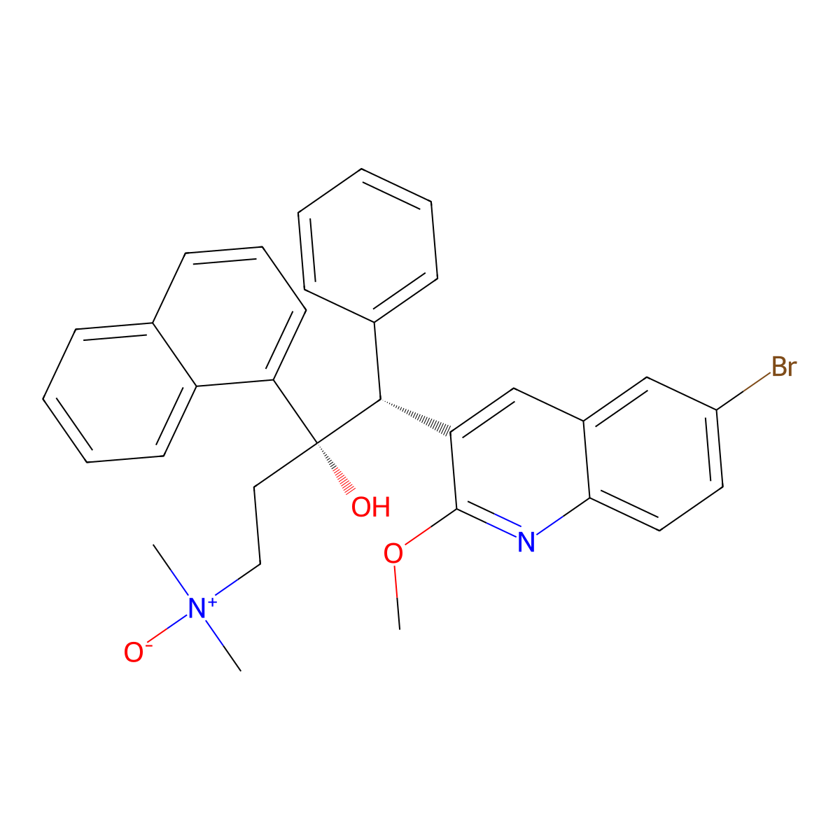 (3S,4R)-4-(6-Bromo-2-methoxyquinolin-3-YL)-3-hydroxy-N,N-dimethyl-3-(naphthalen-1-YL)-4-phenylbutan-1-amine oxide molecular structure, CAS 2924118-12-5