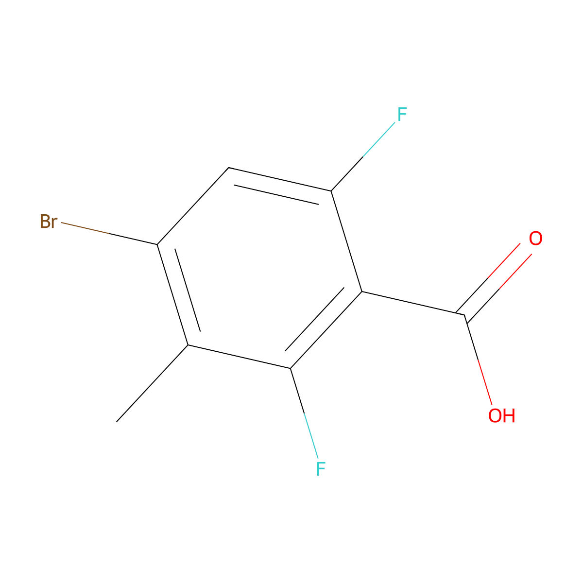 4-Bromo-2,6-difluoro-3-methylbenzoic acid molecular structure, CAS 2924316-47-0
