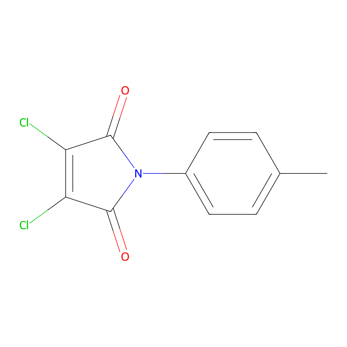 1H-Pyrrole-2,5-dione, 3,4-dichloro-1-(4-methylphenyl)- molecular structure, CAS 29244-55-1