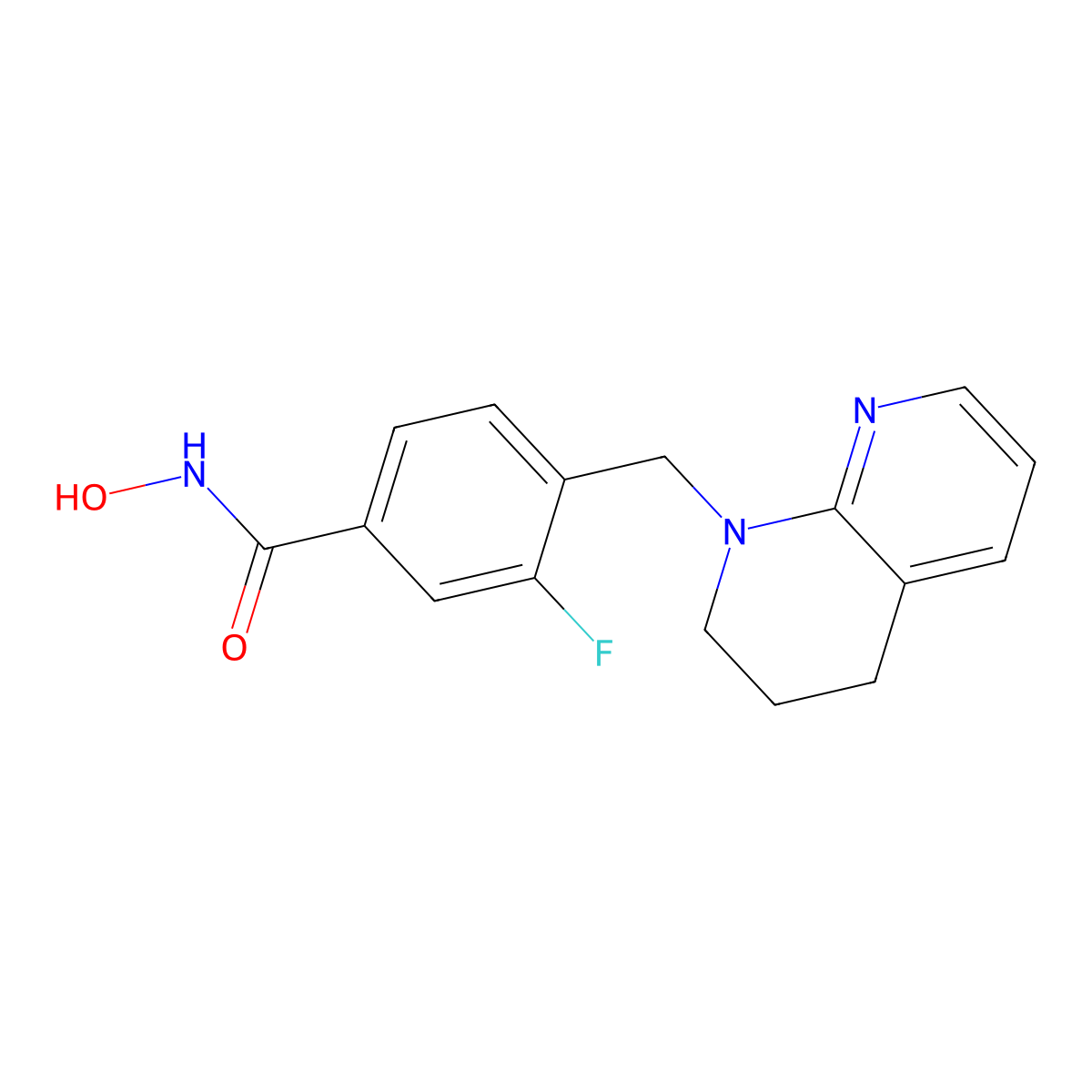 4-(3,4-dihydro-2H-1,8-naphthyridin-1-ylmethyl)-3-fluoro-N-hydroxybenzamide molecular structure, CAS 2924425-63-6