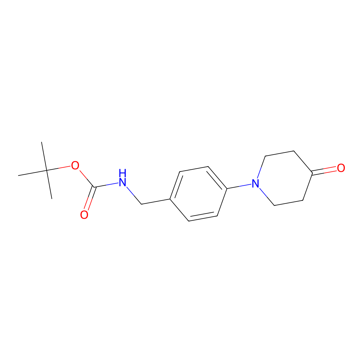 tert-butyl N-{[4-(4-oxopiperidin-1-yl)phenyl]methyl}carbamate molecular structure, CAS 2924462-53-1