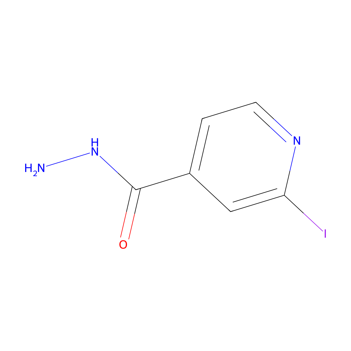 2-Iodoisonicotinic acid hydrazide molecular structure, CAS 29247-87-8